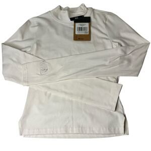 The North Face XS womens white mock turtleneck long sleeve shirt fitted
